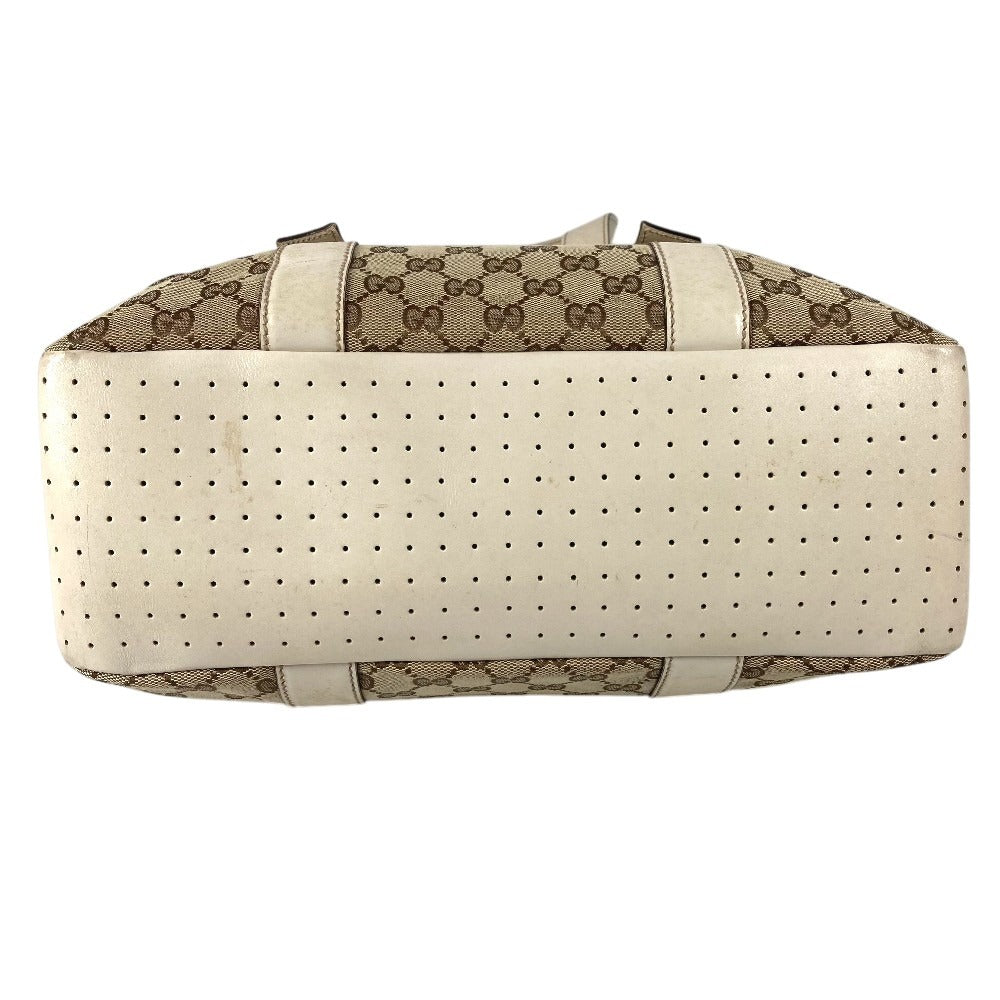 GUCCI 145971 GG ロゴ 肩掛け カバン トートバッグ ショルダーバッグ GGキャンバス/レザー ユニセックス ホワイト