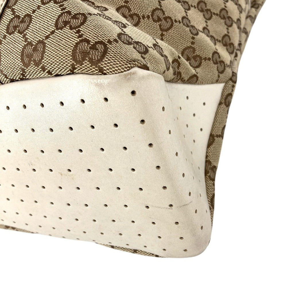 GUCCI 145971 GG ロゴ 肩掛け カバン トートバッグ ショルダーバッグ GGキャンバス/レザー ユニセックス ホワイト