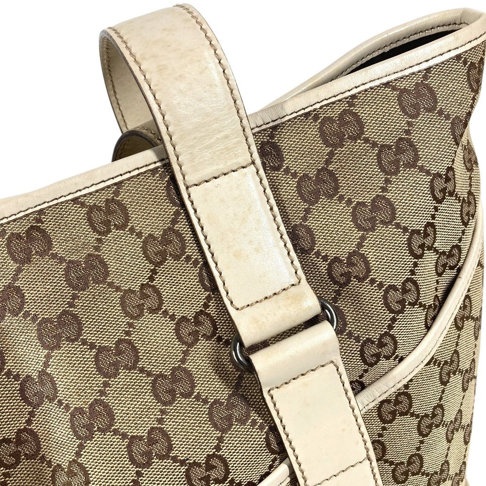GUCCI 145971 GG ロゴ 肩掛け カバン トートバッグ ショルダーバッグ GGキャンバス/レザー ユニセックス ホワイト
