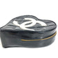 CHANEL Vintage Heart CC Coco Mark Matelasse Quilted Chain Logo Vanity Bag Handbag Enamel Unisex Black