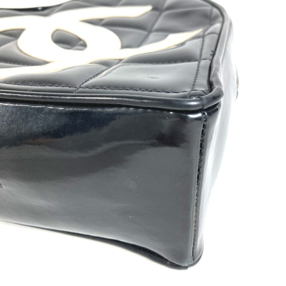 CHANEL Vintage Heart CC Coco Mark Matelasse Quilted Chain Logo Vanity Bag Handbag Enamel Unisex Black