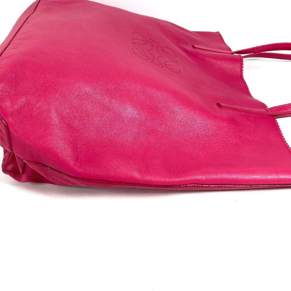 LOEWE ナッパ アナグラム ロゴ 肩掛け カバン トートバッグ タッセル フリンジ付き ショルダーバッグ レザー レディース ピンク