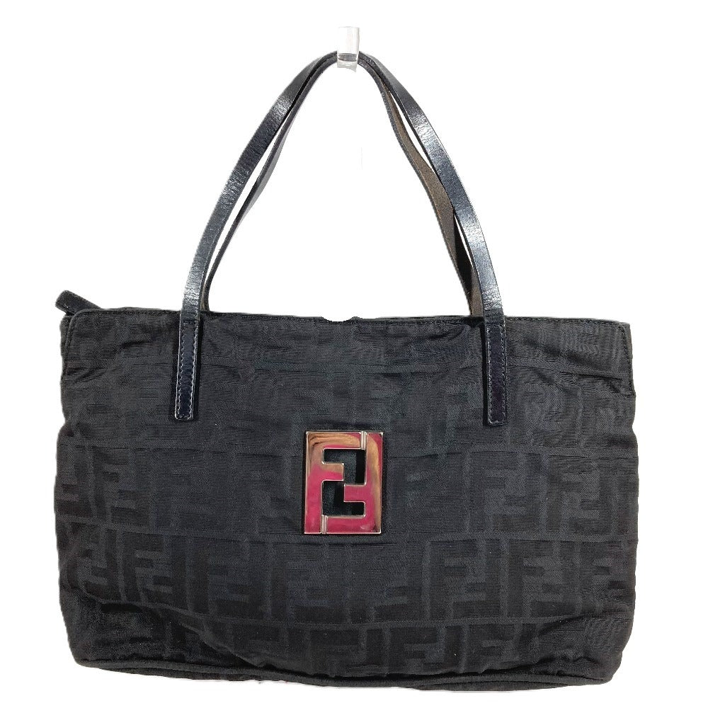 FENDI ヴィンテージ FF ロゴ カバン トートバッグ ハンドバッグ レザー/ナイロン ユニセックス ブラック