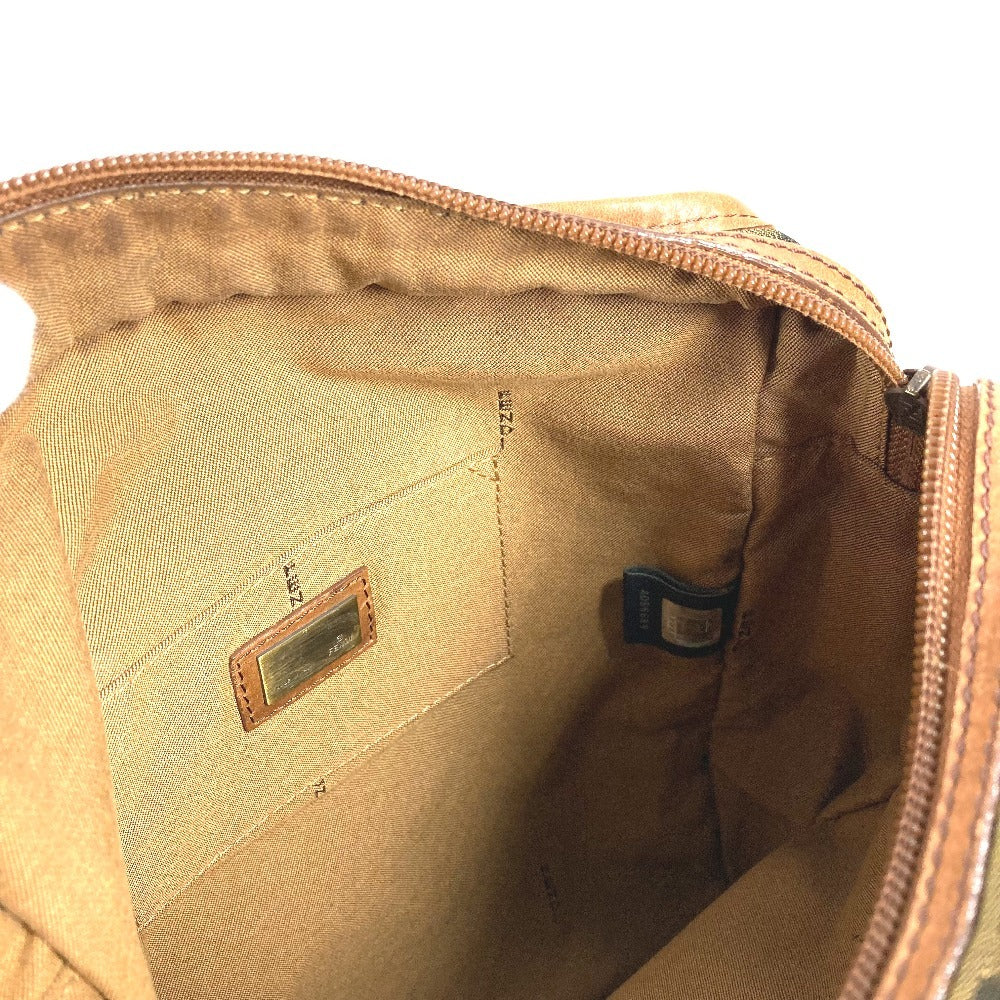 FENDI Zucca Logo Bag Crossbody Pouch Shoulder Bag Nylon Canvas/Leather Unisex Brown