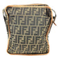 FENDI Zucca Logo Bag Crossbody Pouch Shoulder Bag Nylon Canvas/Leather Unisex Brown