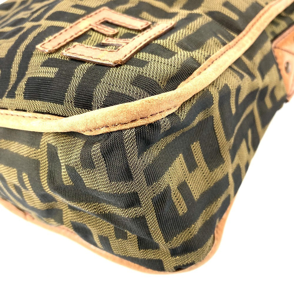 FENDI Zucca Logo Bag Crossbody Pouch Shoulder Bag Nylon Canvas/Leather Unisex Brown