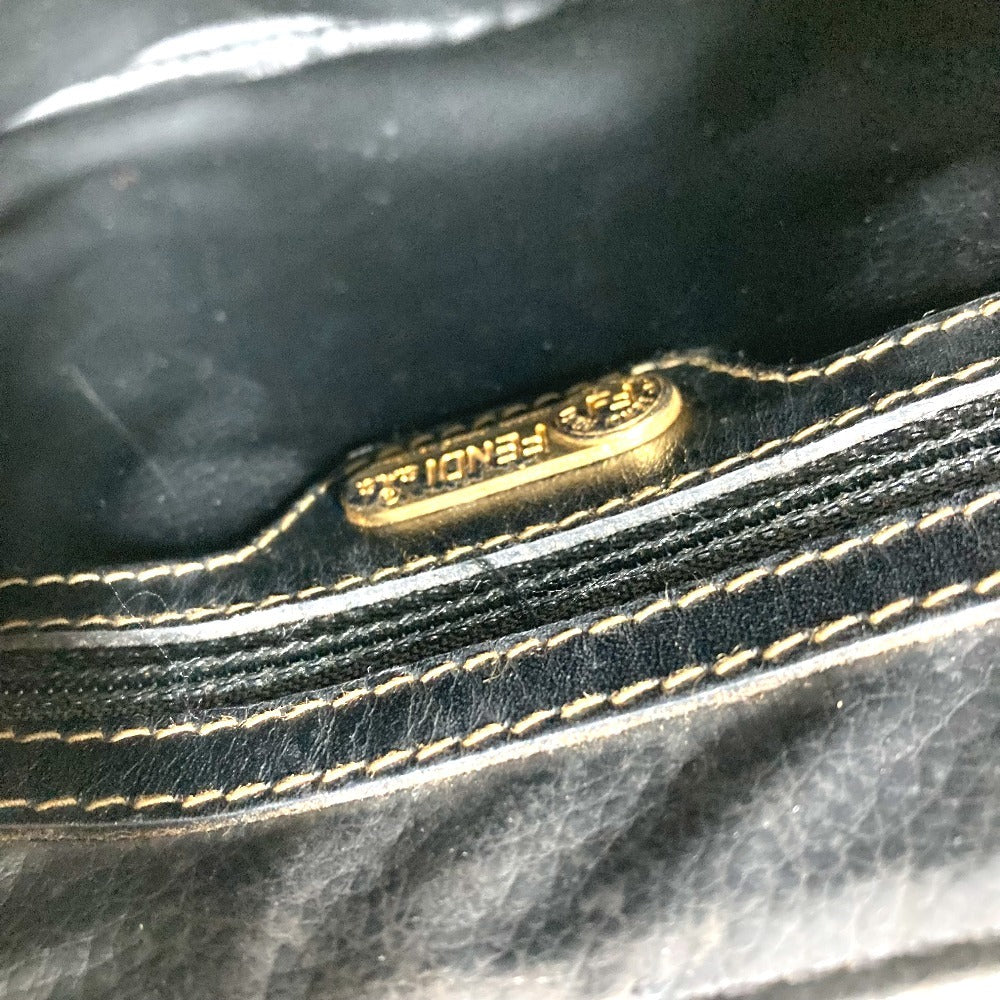 FENDI ヴィンテージ ペカン ロゴ カバン トートバッグ ハンドバッグ レザー/PVC ユニセックス ブラウン