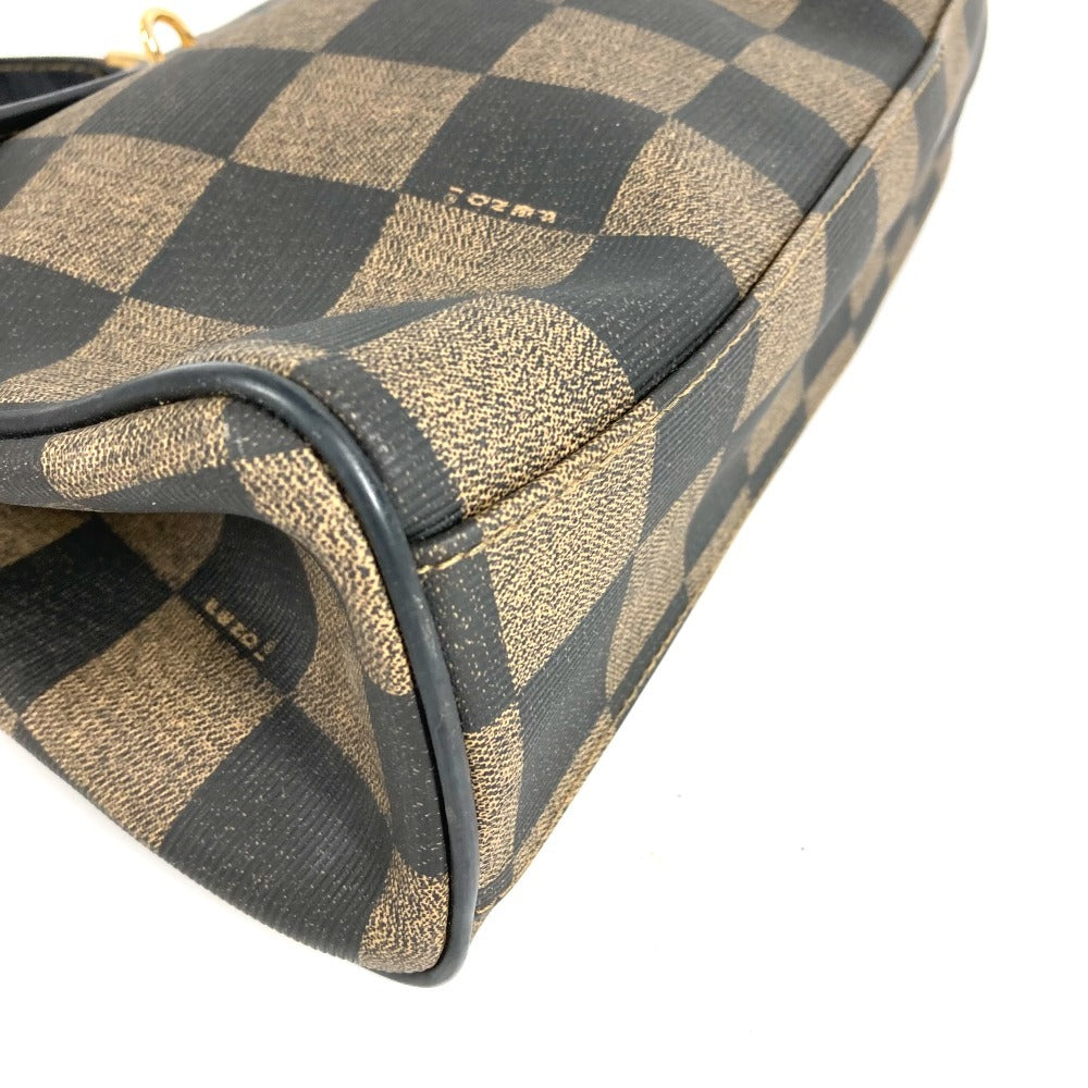 FENDI ヴィンテージ ペカン ロゴ カバン トートバッグ ハンドバッグ レザー/PVC ユニセックス ブラウン