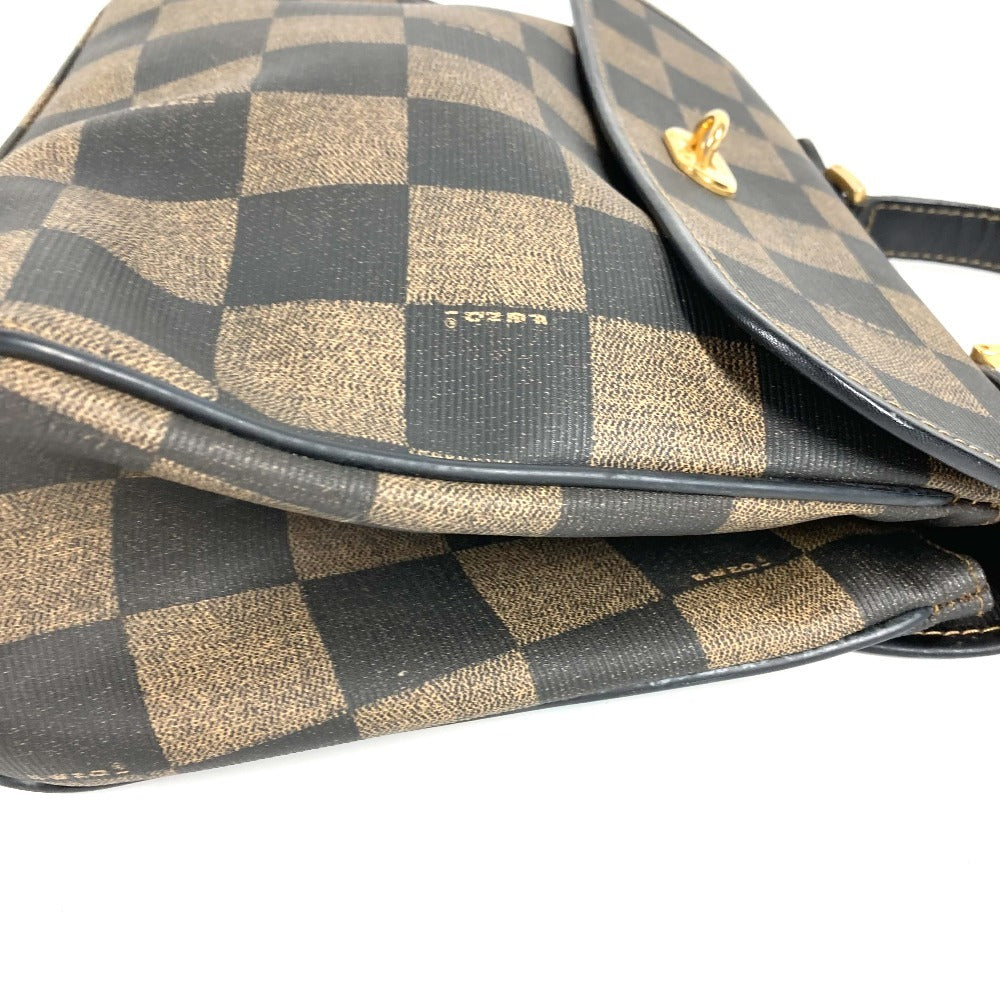 FENDI ヴィンテージ ペカン ロゴ カバン トートバッグ ハンドバッグ レザー/PVC ユニセックス ブラウン