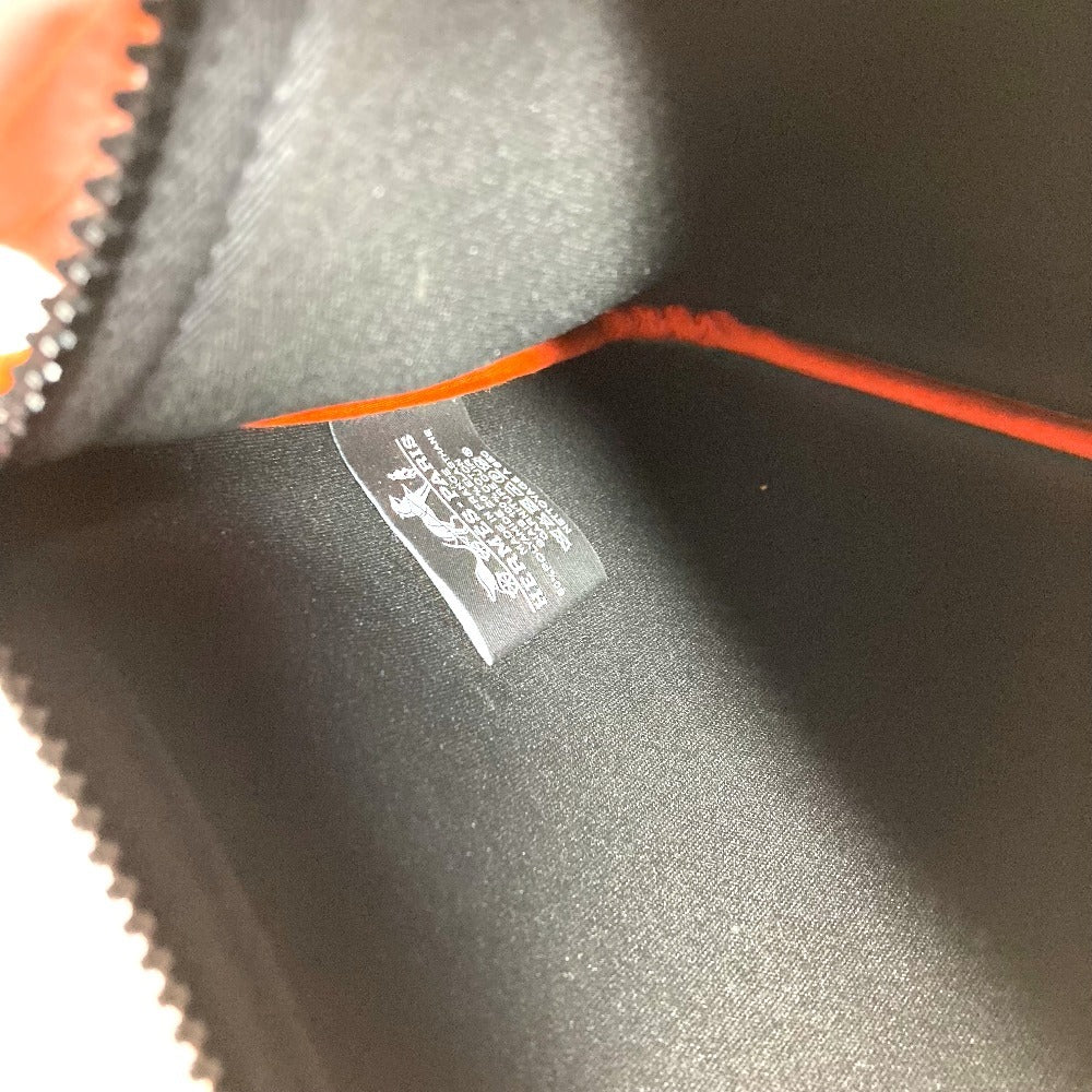 HERMES レオパード 豹 ヒョウ ネオバンＭM ネオバン ＭM クラッチバッグ カバン メイクポーチ マルチポーチ ポーチ ポリアミド ユニセックス オレンジ