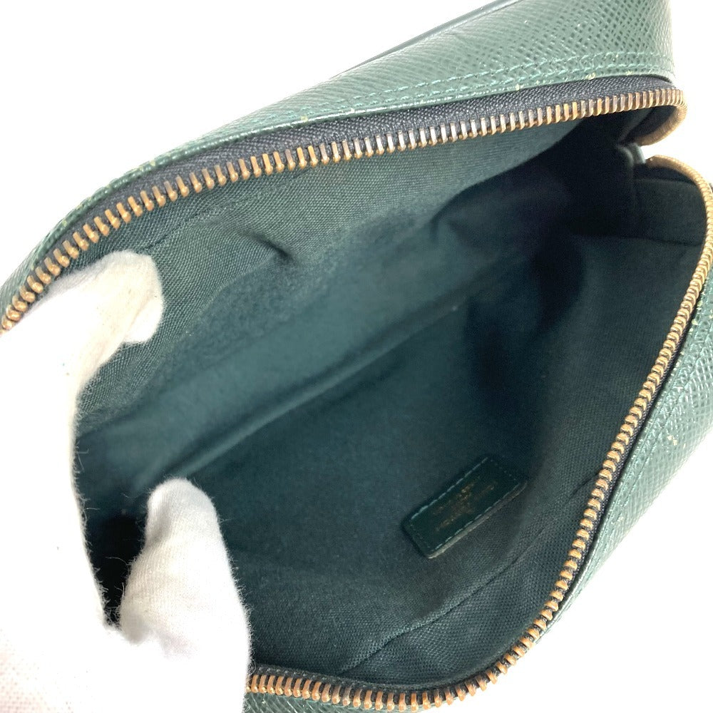 LOUIS VUITTON M30814 タイガ カルガ セカンドバッグ クラッチバッグ カバン ストラップ付き ポーチ タイガレザー ユニセックス エピセア グリーン