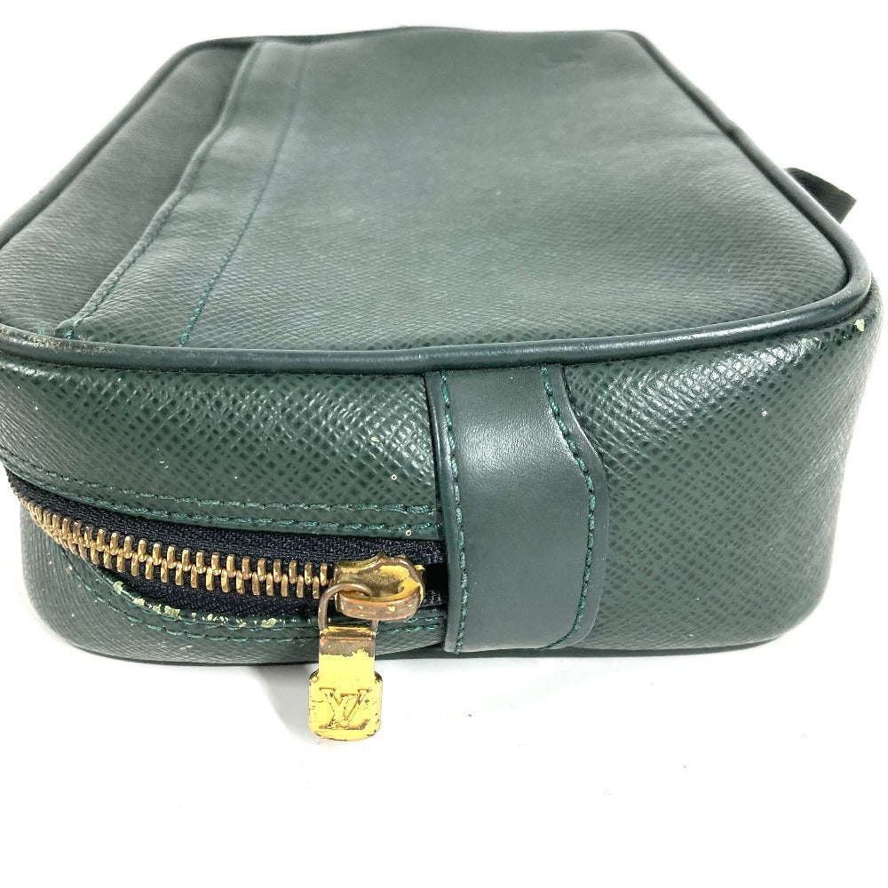 LOUIS VUITTON M30814 タイガ カルガ セカンドバッグ クラッチバッグ カバン ストラップ付き ポーチ タイガレザー ユニセックス エピセア グリーン