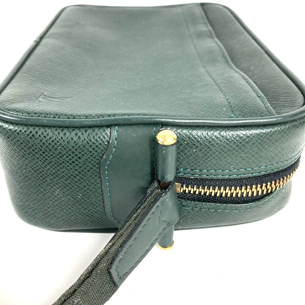 LOUIS VUITTON M30814 タイガ カルガ セカンドバッグ クラッチバッグ カバン ストラップ付き ポーチ タイガレザー ユニセックス エピセア グリーン