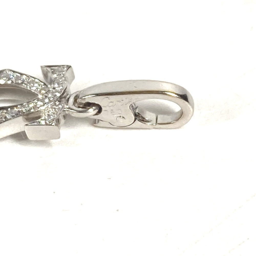 CARTIER ダイヤ K18 金 18K 2C チャーム 750 ダイヤモンド アクセサリー ジュエリー ネックレス ペンダントトップ WG750 レディース シルバー
