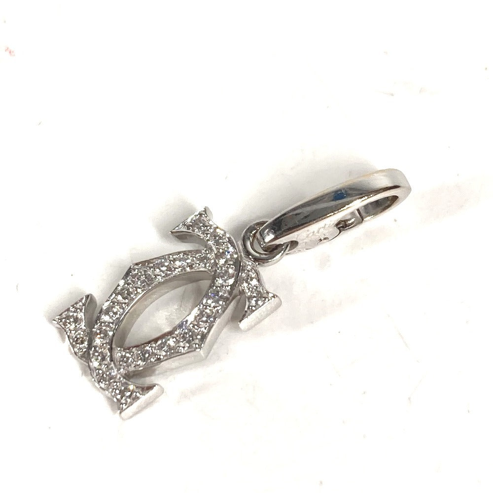 CARTIER ダイヤ K18 金 18K 2C チャーム 750 ダイヤモンド アクセサリー ジュエリー ネックレス ペンダントトップ WG750 レディース シルバー