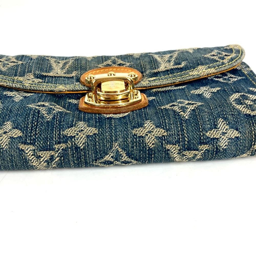 LOUIS VUITTON M95511 モノグラムデニム ポルト フォイユ アメリア ロングウォレット 3つ折り 長財布 モノグラムデニムキャンバス ユニセックス ブルー