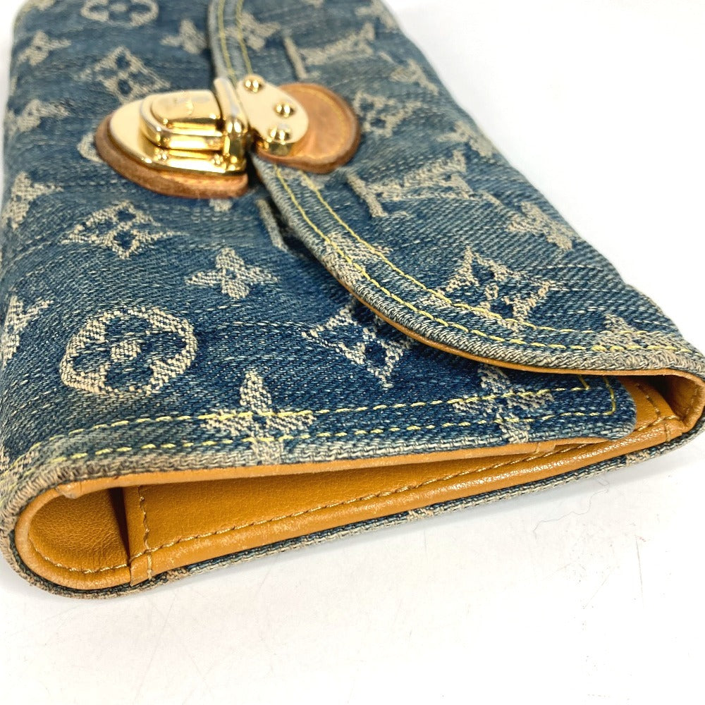 LOUIS VUITTON M95511 モノグラムデニム ポルト フォイユ アメリア ロングウォレット 3つ折り 長財布 モノグラムデニムキャンバス ユニセックス ブルー