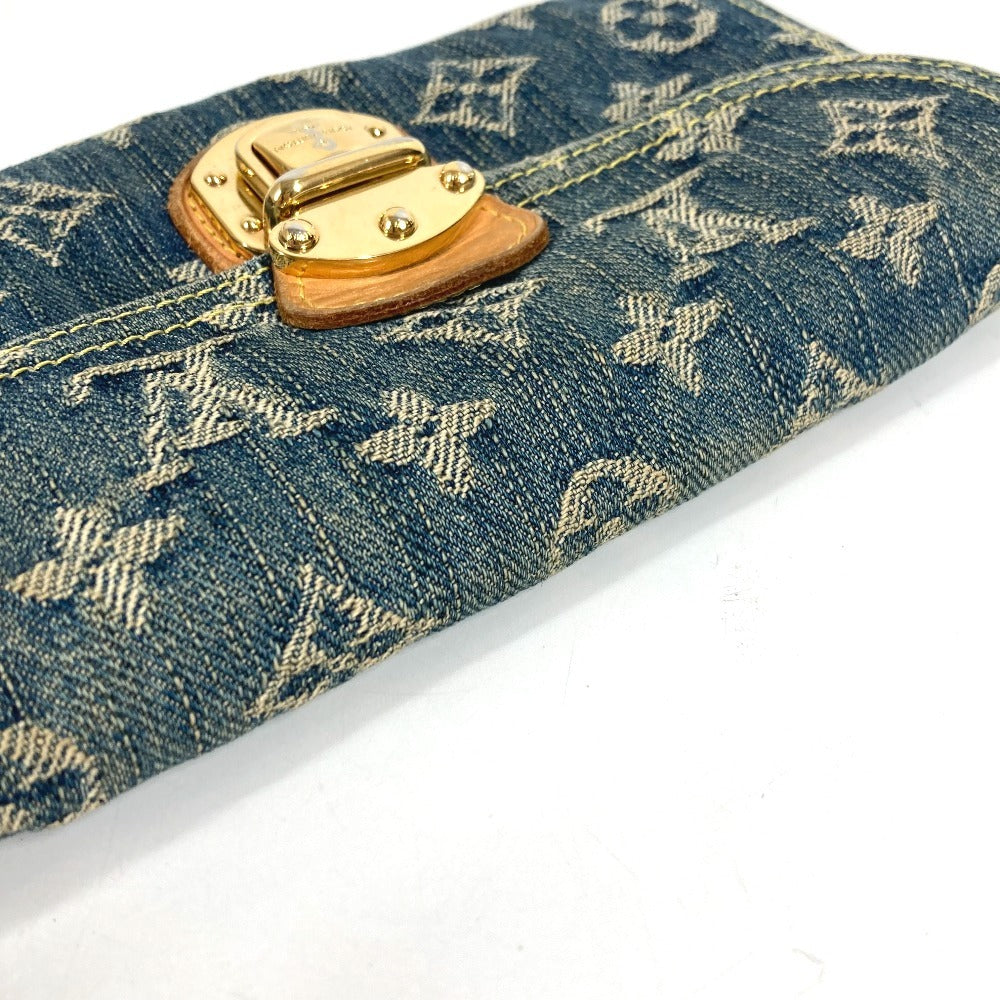 LOUIS VUITTON M95511 モノグラムデニム ポルト フォイユ アメリア ロングウォレット 3つ折り 長財布 モノグラムデニムキャンバス ユニセックス ブルー