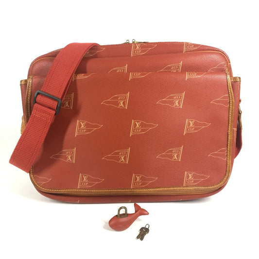 LOUIS VUITTON M80028 LVCUP ルイヴィトンカップ カルヴィ カバン 斜め掛け フラップ メッセンジャーバッグ ショルダーバッグ レザー/キャンバス ユニセックス アボガ二― オレンジ