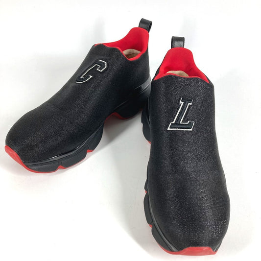 Christian Louboutin ロゴ CL スリッポン シューズ 靴 スニーカー キャンバス メンズ ブラック