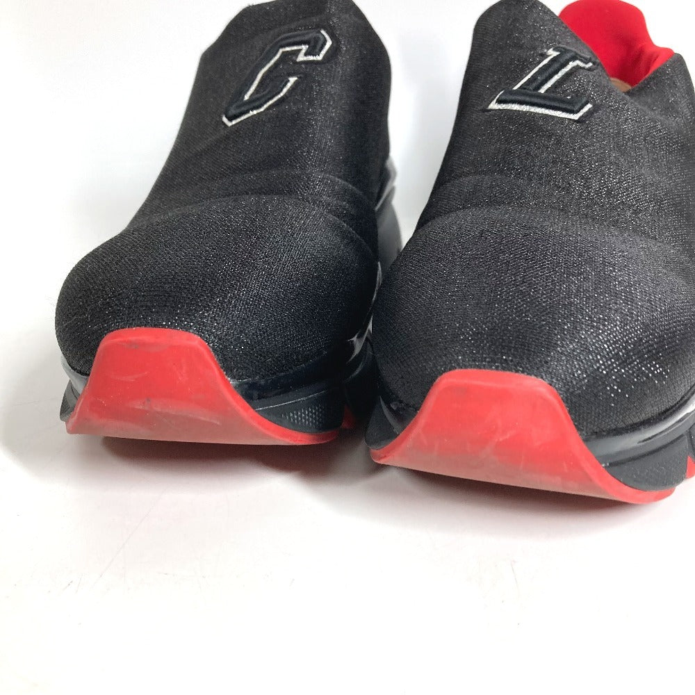 Christian Louboutin ロゴ CL スリッポン シューズ 靴 スニーカー キャンバス メンズ ブラック