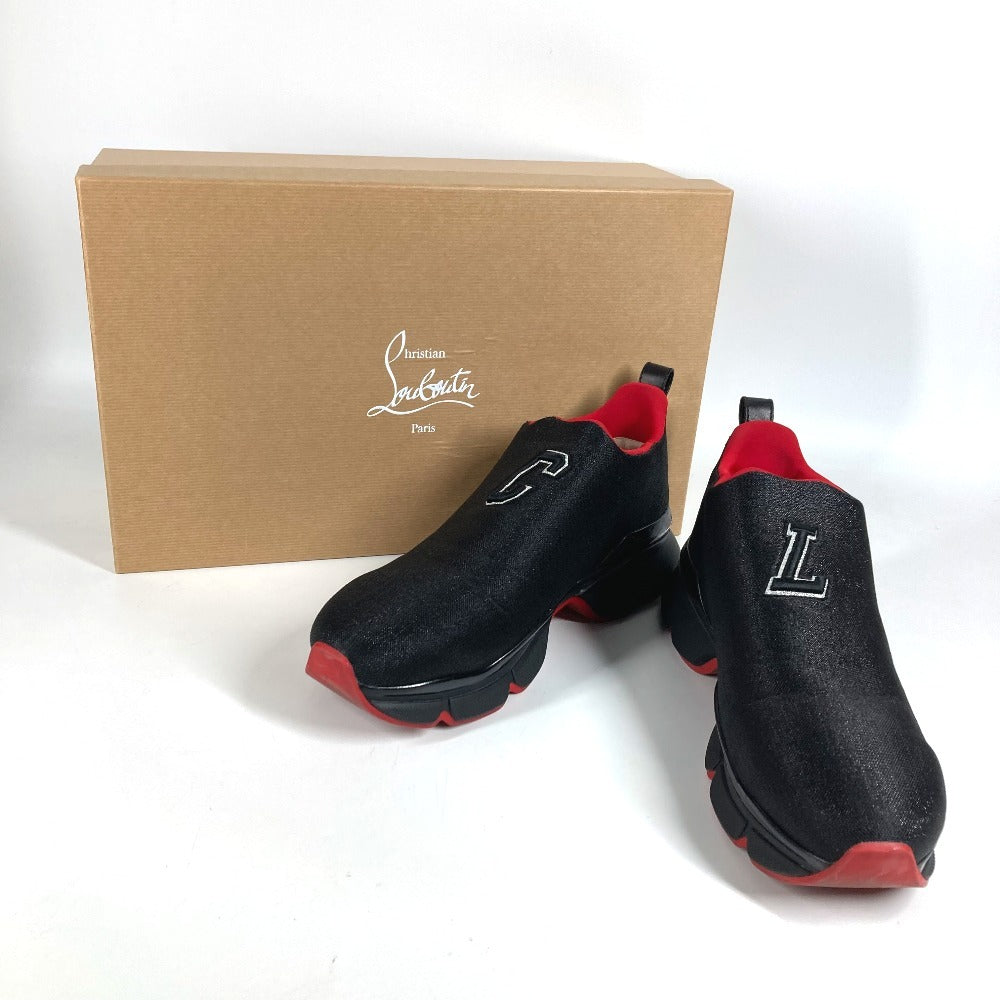 Christian Louboutin ロゴ CL スリッポン シューズ 靴 スニーカー キャンバス メンズ ブラック
