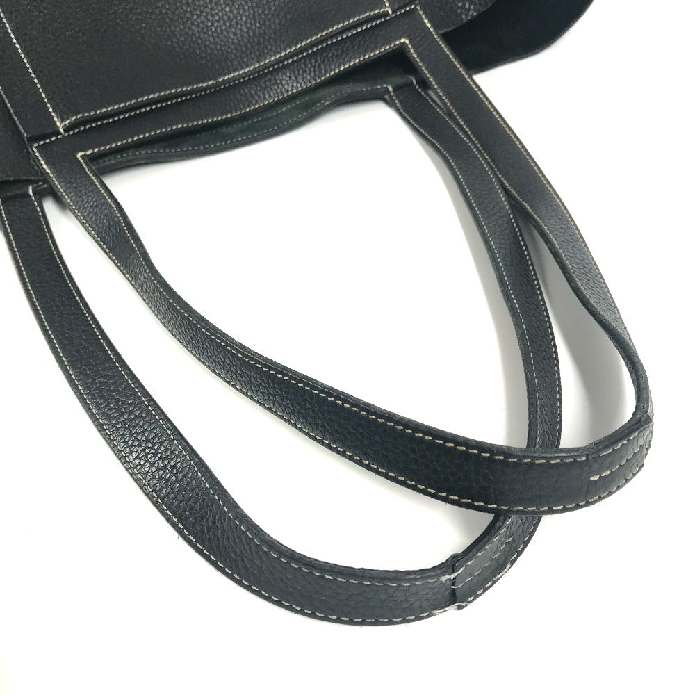 HERMES ステッチ カバセリエ46 カバセリエ 46 カバン トートバッグ 肩掛け ショルダーバッグ レザー ユニセックス ブラック