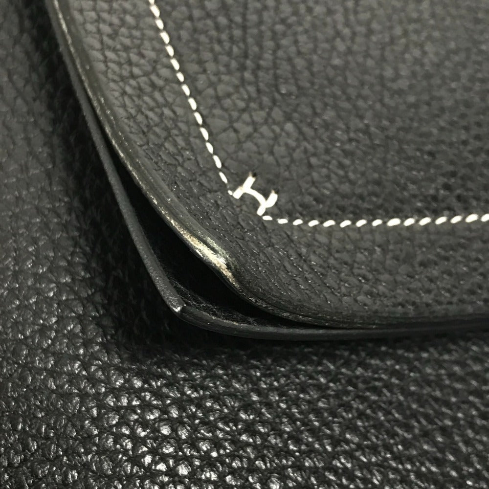 HERMES ステッチ カバセリエ46 カバセリエ 46 カバン トートバッグ 肩掛け ショルダーバッグ レザー ユニセックス ブラック