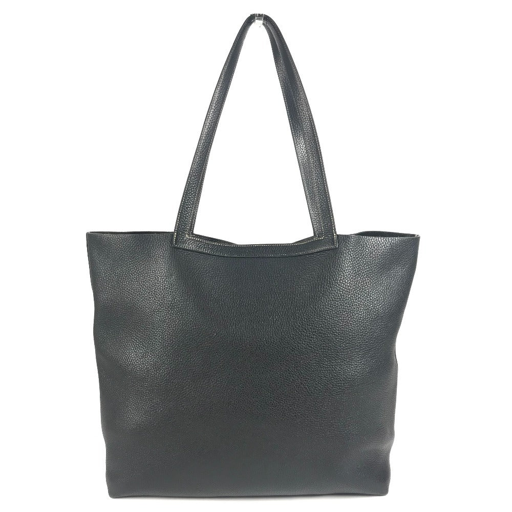 HERMES ステッチ カバセリエ46 カバセリエ 46 カバン トートバッグ 肩掛け ショルダーバッグ レザー ユニセックス ブラック