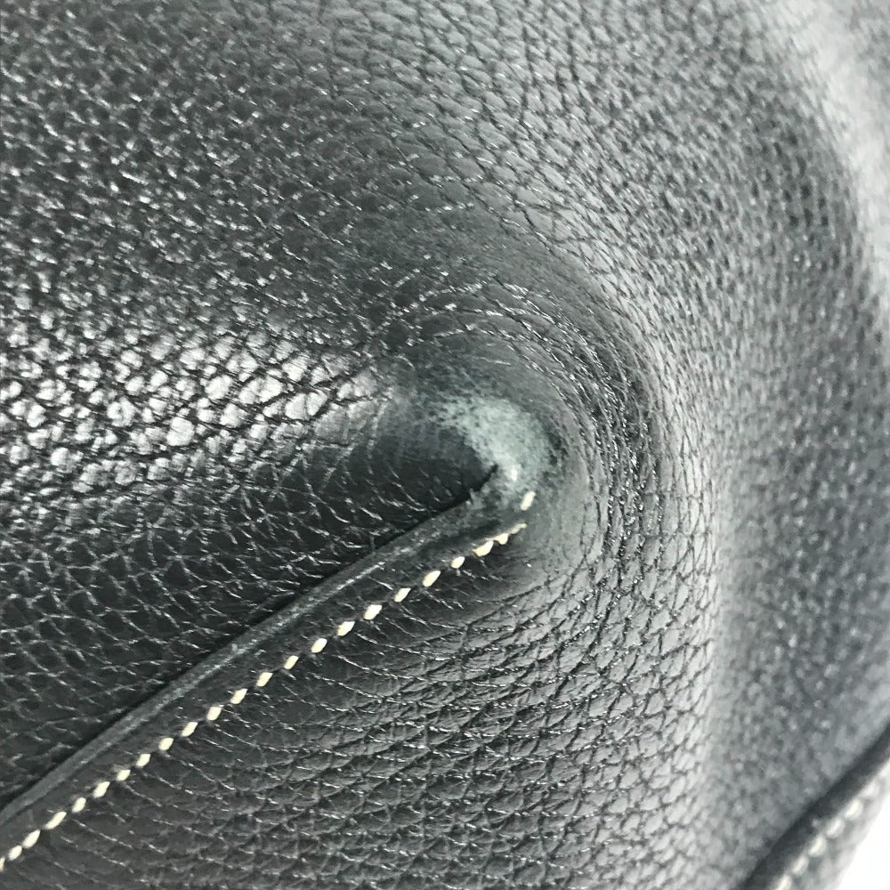 HERMES ステッチ カバセリエ46 カバセリエ 46 カバン トートバッグ 肩掛け ショルダーバッグ レザー ユニセックス ブラック