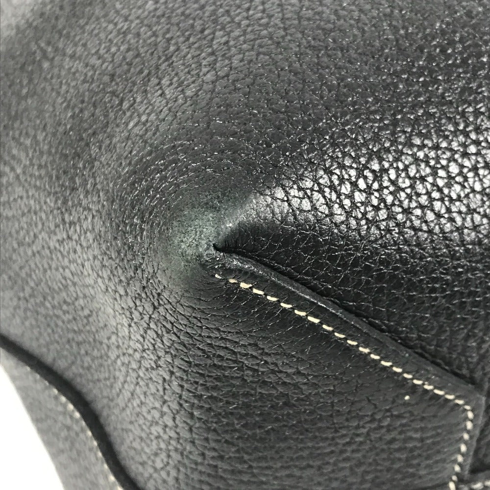 HERMES ステッチ カバセリエ46 カバセリエ 46 カバン トートバッグ 肩掛け ショルダーバッグ レザー ユニセックス ブラック