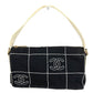 CHANEL チョコバー CC ココマーク ロゴ カバン 肩掛け ハンドバッグ バイカラー ショルダーバッグ キャンバス ユニセックス ブラック