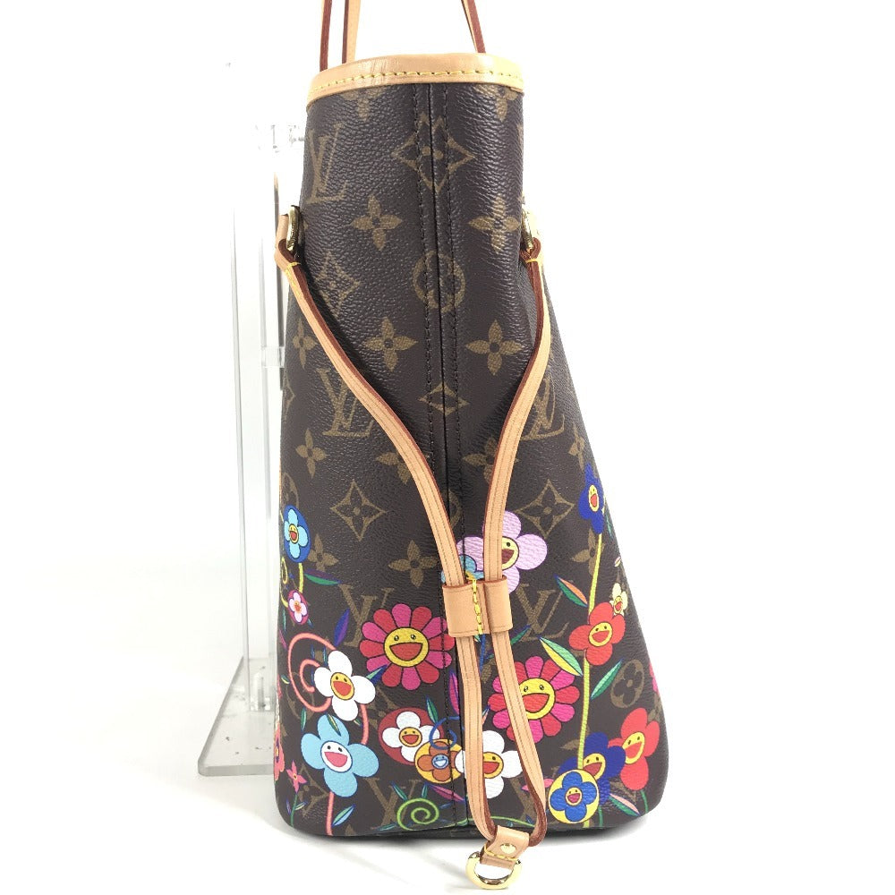 LOUIS VUITTON M13271 LV×TM 村上隆 スーパーフラット ネヴァーフル MM ネヴァーフルMM カバン トートバッグ 肩掛け ポーチ付き ショルダーバッグ モノグラムキャンバス ユニセックス ブラウン