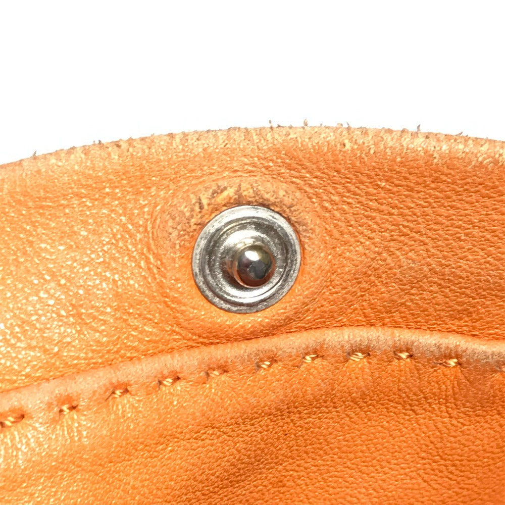 HERMES パンチングロゴ クルードセル ポシェット カバン 肩掛け ショルダーバッグ レザー ユニセックス オレンジ