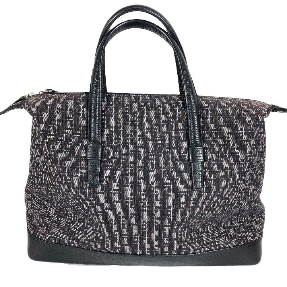 LOEWE ヴィンテージ 総柄 ロゴ カバン トートバッグ ハンドバッグ レザー/キャンバス レディース ブラック