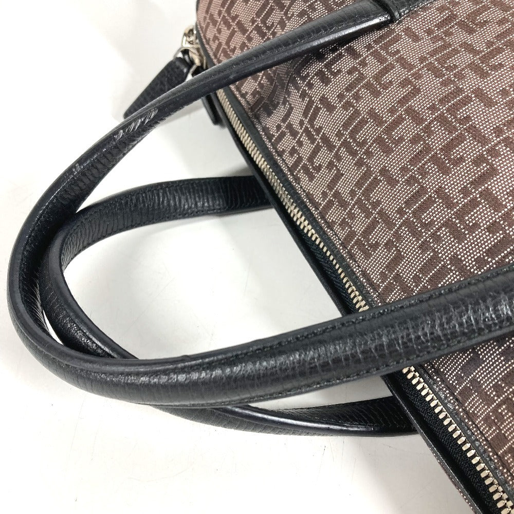 LOEWE ヴィンテージ 総柄 ロゴ カバン トートバッグ ハンドバッグ レザー/キャンバス レディース ブラック