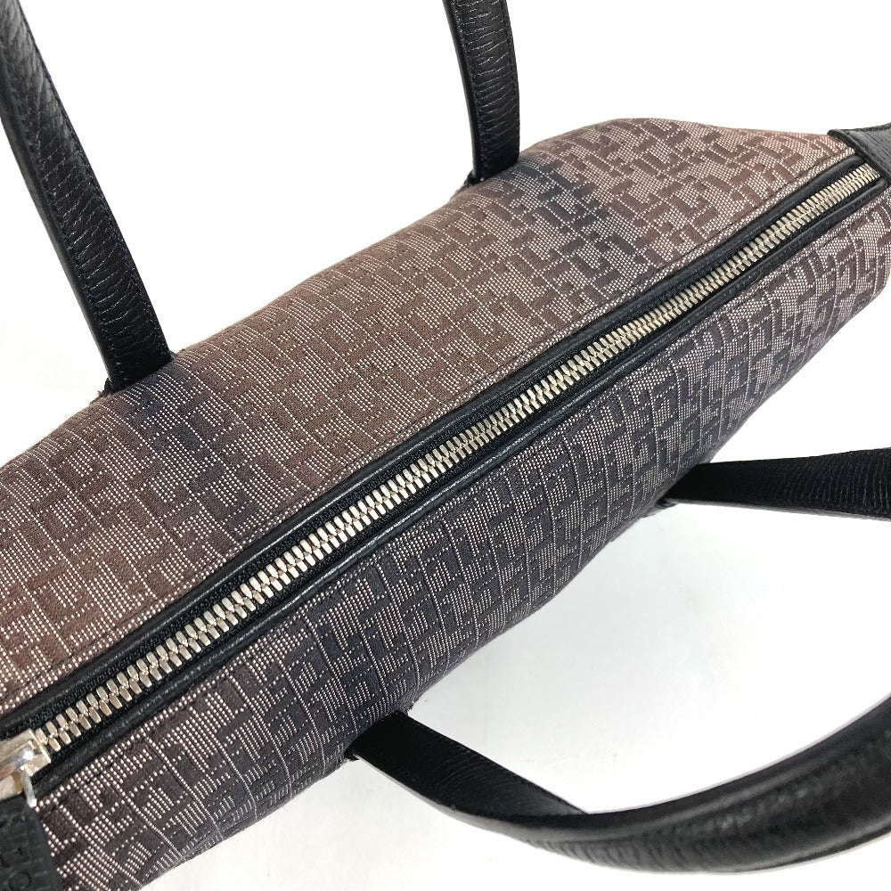 LOEWE ヴィンテージ 総柄 ロゴ カバン トートバッグ ハンドバッグ レザー/キャンバス レディース ブラック
