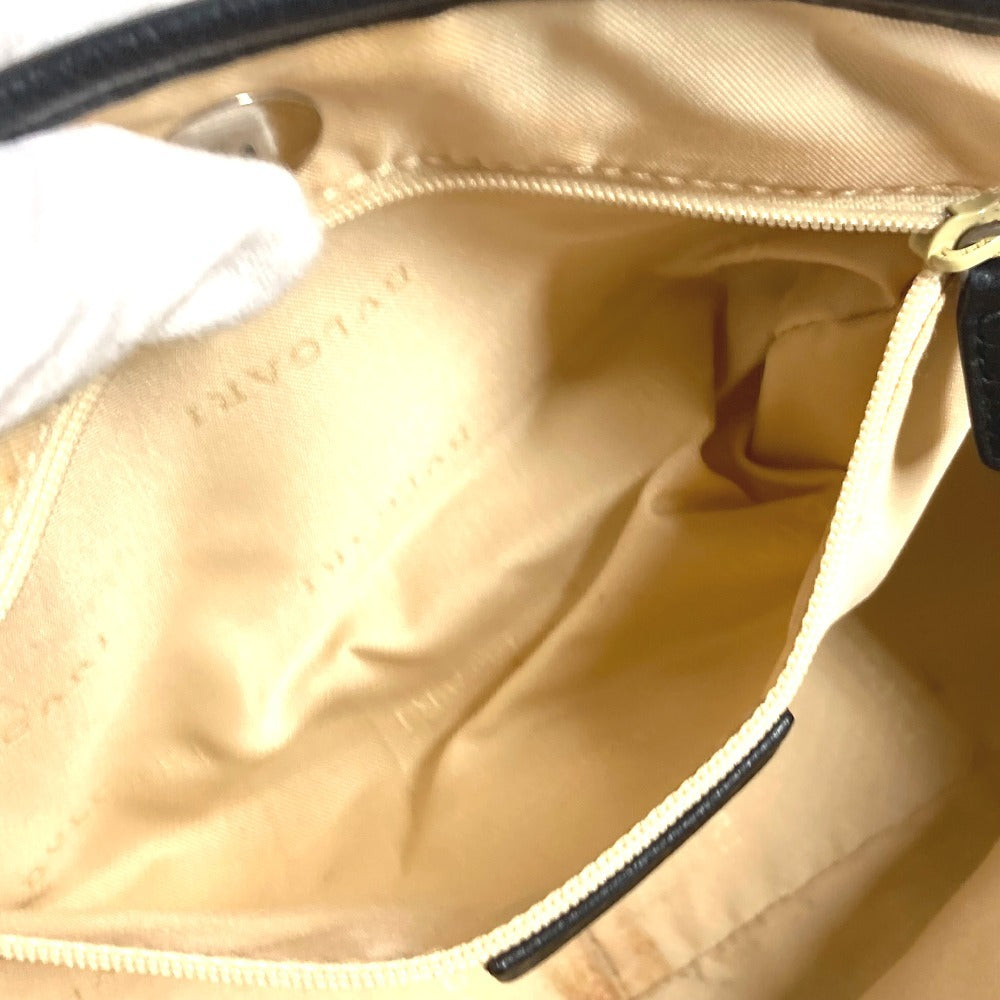 BVLGARI ロゴ トートバッグ カバン ハンドバッグ レザー/キャンバス ユニセックス ブラック