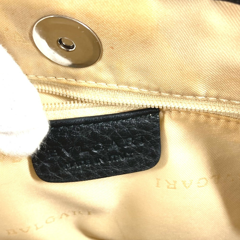 BVLGARI ロゴ トートバッグ カバン ハンドバッグ レザー/キャンバス ユニセックス ブラック