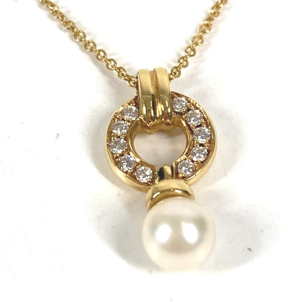 TIFFANY&Co. ジュエリー 金 K18 18K ドアノック アコヤ真珠 パール ダイヤ ダイヤモンド アクセサリー チェーンネックレス ネックレス YG750 ユニセックス ゴールド