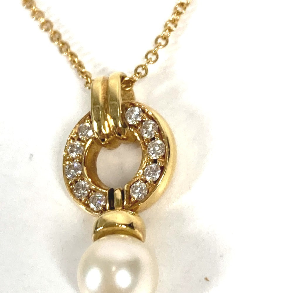 TIFFANY&Co. ジュエリー 金 K18 18K ドアノック アコヤ真珠 パール ダイヤ ダイヤモンド アクセサリー チェーンネックレス ネックレス YG750 ユニセックス ゴールド