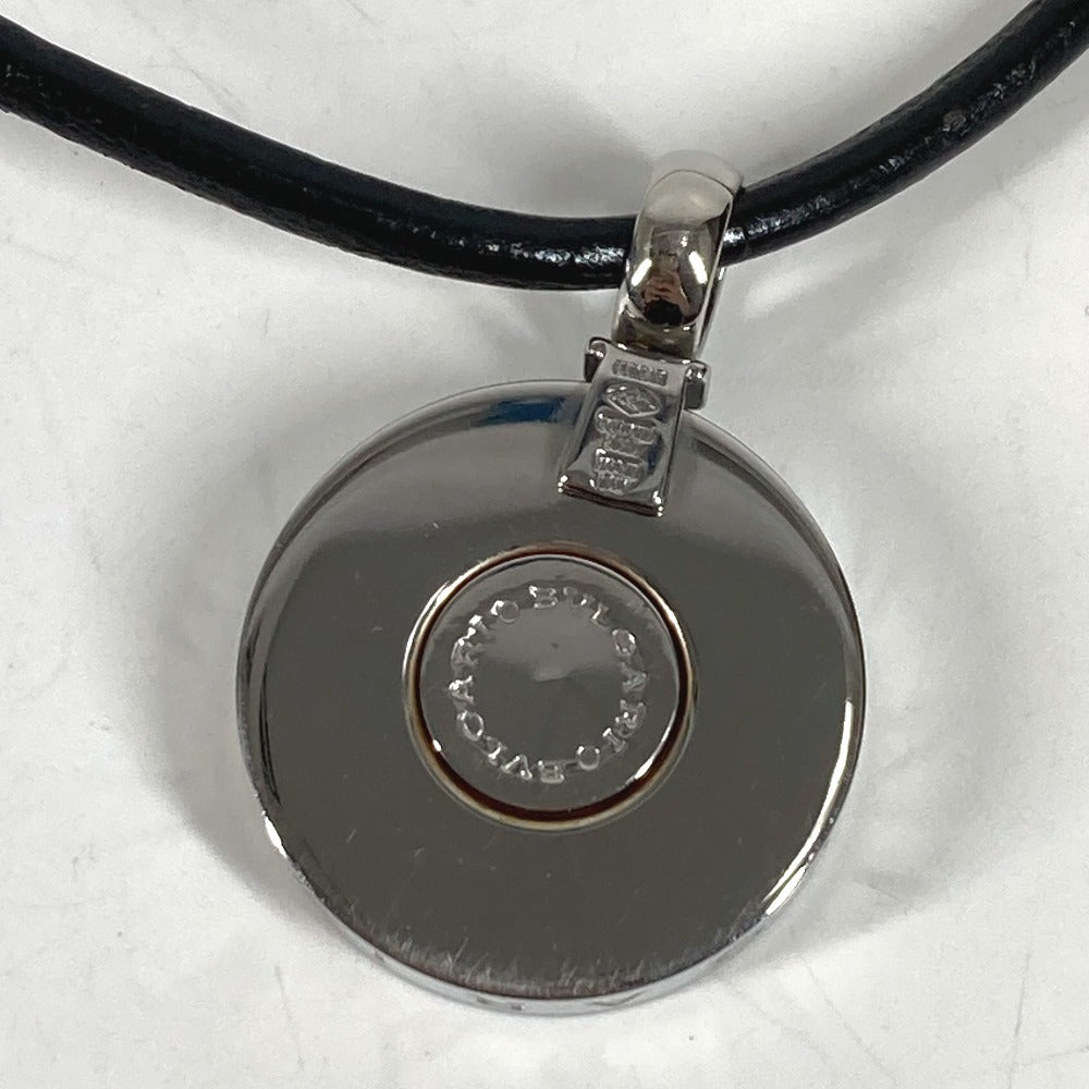 BVLGARI ジュエリー 金 K18 18K アレグラオプティカル ネックレス アクセサリー チョーカー 革紐 ネックレス WG750 ユニセックス ブラック