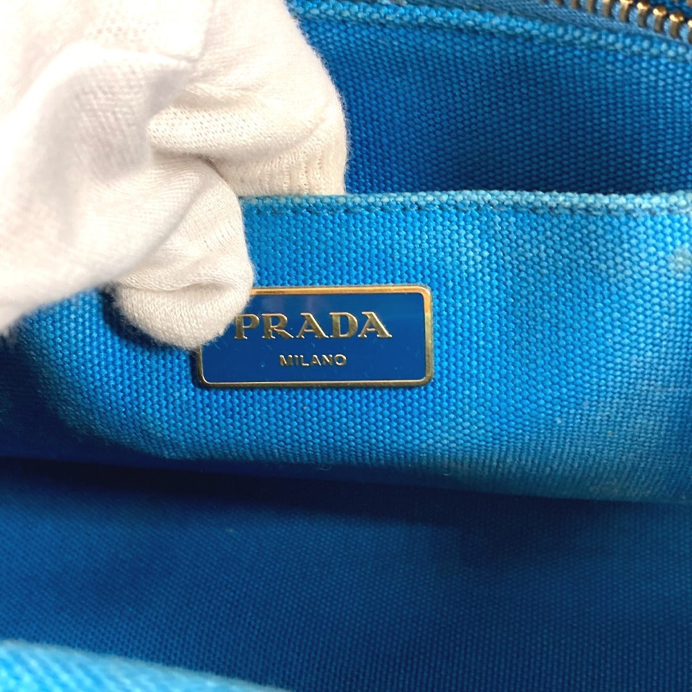 PRADA カナパ ロゴ MINI ミニ トートバッグ カバン ハンドバッグ キャンバス ユニセックス ブルー