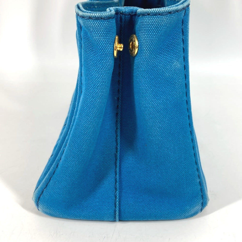 PRADA カナパ ロゴ MINI ミニ トートバッグ カバン ハンドバッグ キャンバス ユニセックス ブルー