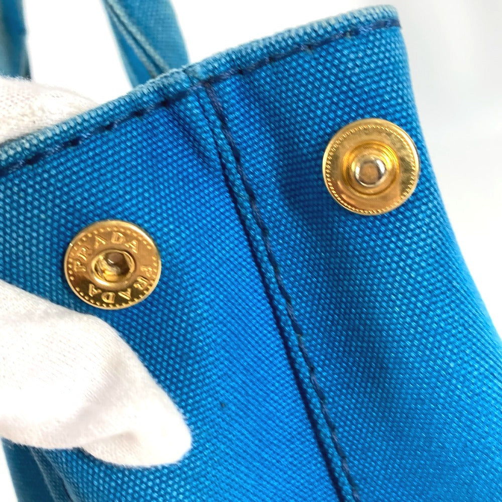 PRADA カナパ ロゴ MINI ミニ トートバッグ カバン ハンドバッグ キャンバス ユニセックス ブルー