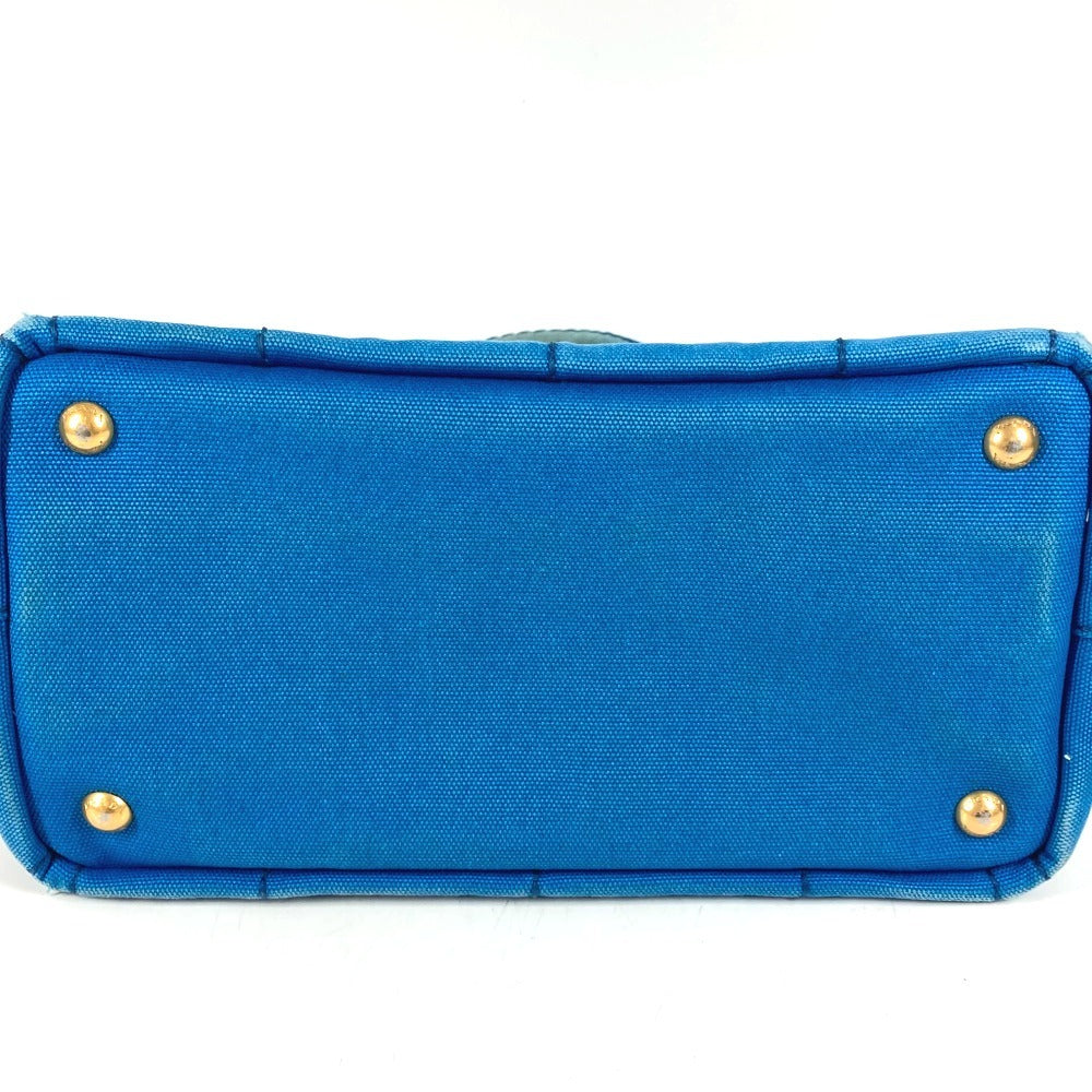 PRADA カナパ ロゴ MINI ミニ トートバッグ カバン ハンドバッグ キャンバス ユニセックス ブルー