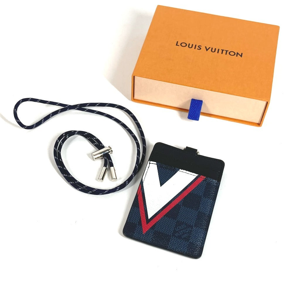 LOUIS VUITTON N64400 LVCUP ダミエコバルト ポルトカルト ID ストラップ付き 名刺入れ パスケース 2つ折り カードケース ダミエコバルトキャンバス ユニセックス ネイビー