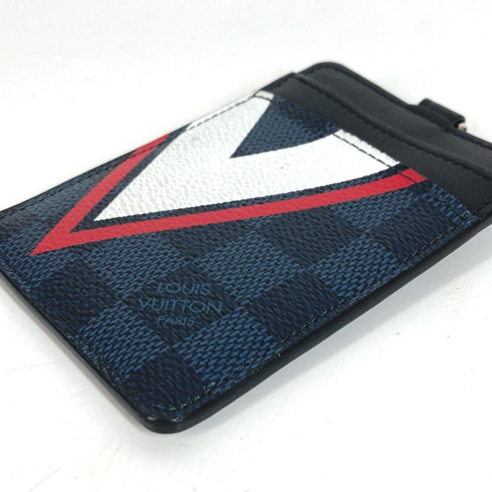 LOUIS VUITTON N64400 LVCUP ダミエコバルト ポルトカルト ID ストラップ付き 名刺入れ パスケース 2つ折り カードケース ダミエコバルトキャンバス ユニセックス ネイビー