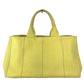 PRADA Canapa logo Tote Bag Hand Bag Canvas yellow Used