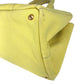 PRADA Canapa logo Tote Bag Hand Bag Canvas yellow Used